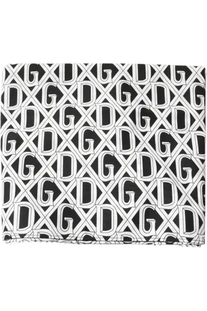 Dolce & Gabbana Tilbehør, Herre, Sort, ONE SIZE, Bomuld, Monogram Bomuld Bandana Tørklæde