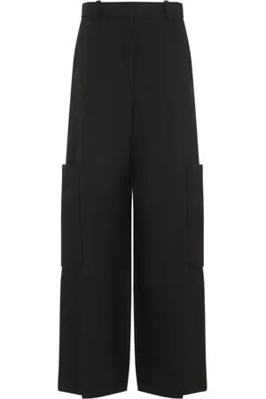 Khaite Bukser, Dame, Sort, 2XS, Uld, Wide Leg Bukser