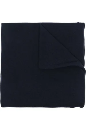 Jil Sander Tilbehør, Dame, Blå, ONE SIZE, Cashmere, Midnight Cashmere Logo-Patch Halstørklæde