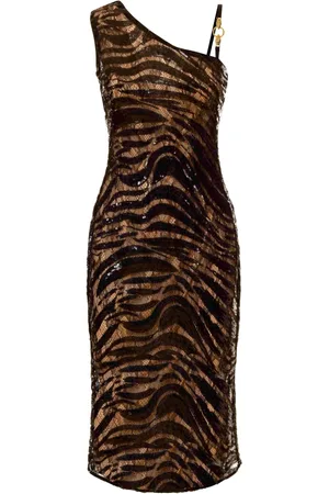 Roberto Cavalli Kjole, Dame, Flerfarvet, L, Sorte kjoler