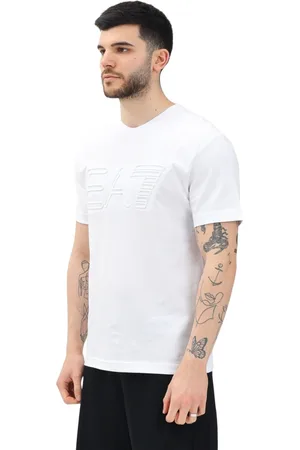 EA7 Top, Herre, Hvid, XL, Bomuld, Moderne hvid kortærmet T-shirt