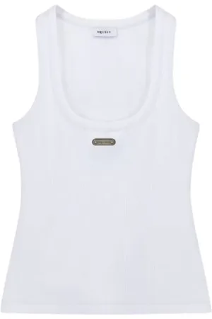 Alexander McQueen Top, Dame, Hvid, M, Uld, Stilfuld Top til Kvinder