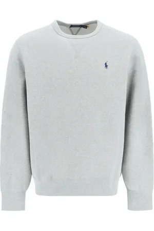Ralph Lauren Sweathshirts & Hoodies, Herre, Grå, S, Bomuld, Signatur Logo Crew-neck Sweatshirt