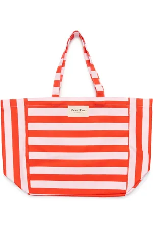 Part Two Taske, Dame, Flerfarvet, ONE SIZE, Uld, Stribet Mandarin Rød Tote Bag