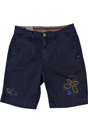 BOB der Bär Shorts, Herre, Blå, M, Bomuld, Marineblå Broderede Shorts