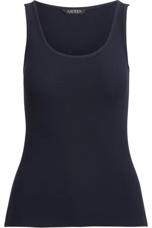 Ralph Lauren Top, Dame, Blå, L, Kelly Ærmeløs Strik