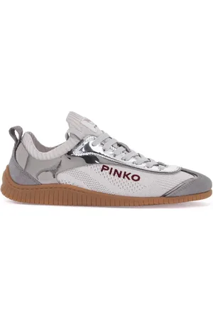 Pinko Sko, Dame, Flerfarvet, 36 EU, Strik Sneakers med Ruskind Detaljer