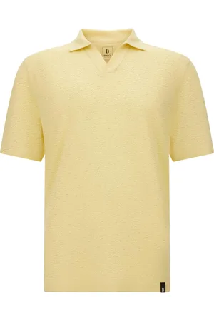 Boggi Milano Top, Herre, Gul, M, Linned, Stretch Linned Jersey Poloshirt