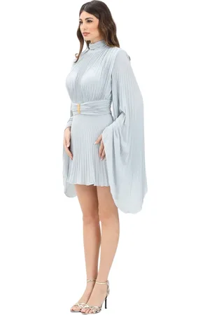 Elisabetta Franchi Kjole, Dame, Blå, M, Blå Asymmetrisk Ærmekjole