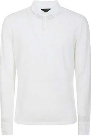 ZANONE Top, Herre, Hvid, XL, Bomuld, Polo Skjorte i Fin Stof