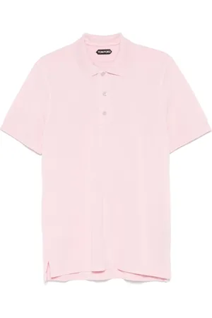 Tom Ford Top, Herre, Lyserød, M, Bomuld, Lyserød polo shirt med logo broderi