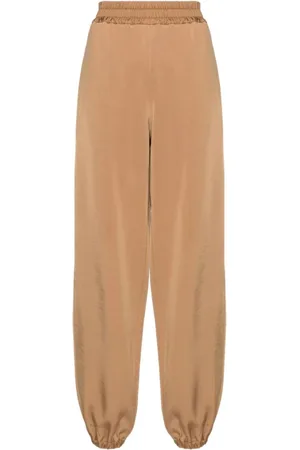 Jil Sander Bukser, Dame, Brun, 2XS, Uld, Joggingbukser med elastisk talje