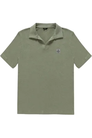 RefrigiWear Top, Herre, Grøn, S, Bomuld, Grøn Bomuld-Linned Polo Skjorte med Ikonisk Patch