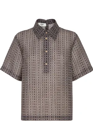 Fendi Bluser & Skjorter, Dame, Brun, XS, Rutet Bluse