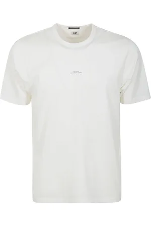 C.P. Company Top, Herre, Hvid, XL, Bomuld, Logo Bomuld T-shirt Kort Ærme