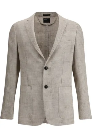 Ermenegildo Zegna Jakke, Herre, , M, Uld, Elegant Linen Wool Blazer Jacket
