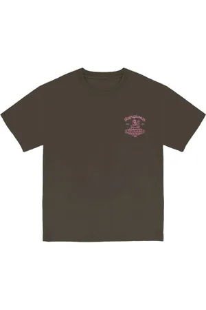 RefrigiWear Top, Herre, Brun, XL, Bomuld, Brun Crew-Neck T-shirt med Print