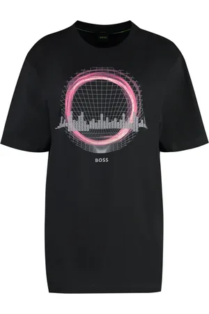 HUGO BOSS Top, Herre, Sort, S, Bomuld, Bomulds T-shirt med Rund Hals
