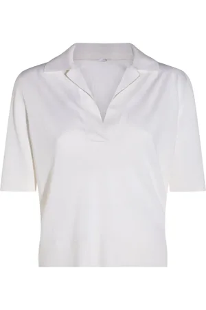 Malo Top, Dame, Hvid, S, Uld, Stilfuld Polo Skjorte
