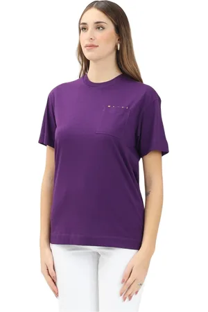 Marni Top, Dame, Lilla, M, Bomuld, Lilla T-shirt med lomme