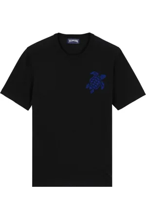 Vilebrequin Top, Herre, Sort, M, Bomuld, Jacquard Turtle T-shirt i bomuld til mænd