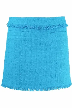 Proenza Schouler Nederdel, Dame, Blå, S, Tweed, Tweed Strikket Mini Nederdel