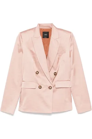 Pinko Jakke, Dame, Lyserød, S, Bomuld, Rosa overtøj jakke stilfuld bomuldsblanding