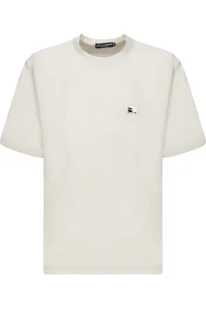 Dolce & Gabbana Top, Herre, Hvid, S, Bomuld, Hvid T-shirt Crew Neck Kort Ærme
