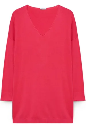 Fiorella rubino Strik, Dame, Rød, L, Lang Pullover lavet af Ecovero™ Viskose