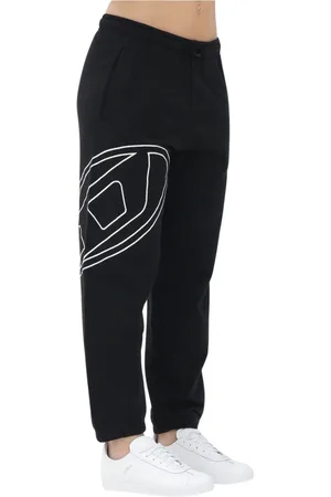 Diesel Bukser, Dame, Sort, L, Sort Sporty Joggers Elastisk Talje