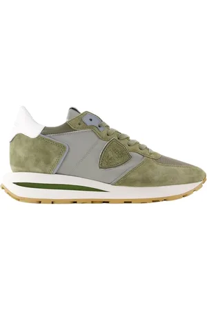 Philippe model Sko, Herre, Grøn, 40 EU, Nylon, Khaki Low Top Sneakers - Nylon