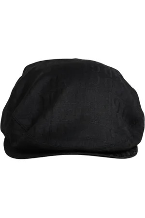 Dolce & Gabbana Tilbehør, Herre, Sort, 58 CM, Uld, Luksuriøs Uld Newsboy Cap med Logo