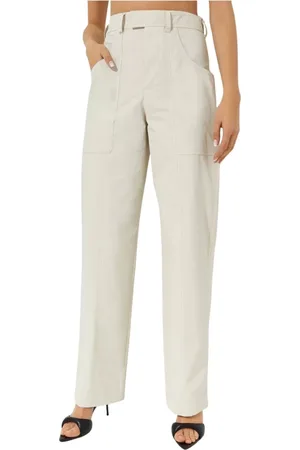 Isabel Marant Bukser, Dame, , S, Bomuld, Creme Bomuld Glatiny Bukser