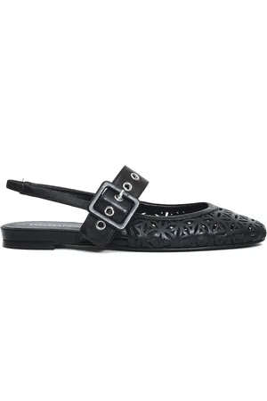 HALMANERA Sko, Dame, Sort, 40 EU, Læder, Sorte Ballerina Flats med Slingbag