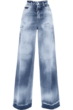 Dsquared2 Jeans, Dame, Blå, XS, Bomuld, Vintage Low Rise Flared Jeans