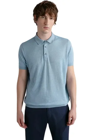 Paul & Shark Top, Herre, Blå, XL, Uld, Linen Polo Shirt