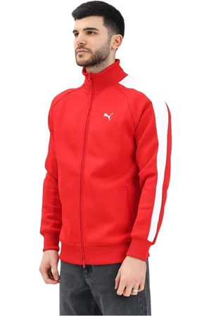 PUMA Sweathshirts & Hoodies, Herre, Rød, XL, Bomuld, Rød Lynlås Sweater T7 Always On