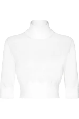 Dolce & Gabbana Strik, Dame, Hvid, XS, Afslappet Strik Trøje i Sort