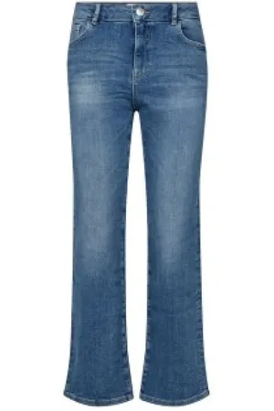 Mos Mosh Jeans, Dame, Blå, W25, Bomuld, Flared high waist jeans i blå