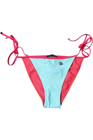 Dolce & Gabbana Badetøj, Dame, Flerfarvet, S, Nylon, Multifarvet Logo Bikini Bund Badetøj