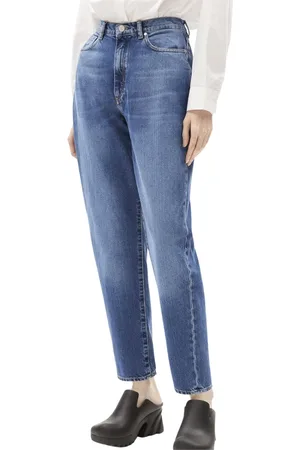 Armedangels Jeans, Dame, Blå, W32 L32, Højtaljede Tapered Mom Jeans
