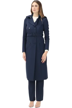 Patrizia Pepe Frakke, Dame, Blå, S, Blå Trenchcoat til kvinder