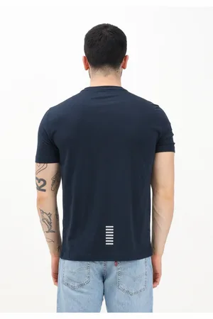 EA7 Top, Herre, Blå, XL, Blå kortærmet T-shirt Regular Fit
