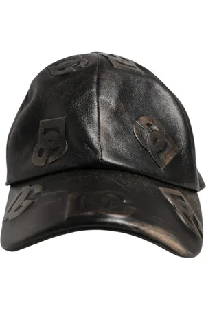 Dolce & Gabbana Tilbehør, Herre, Brun, 58 CM, Læder, Luksus Læder Monogram Baseball Kasket
