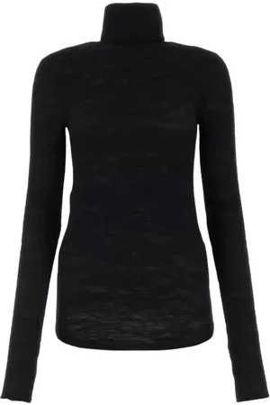 Isabel Marant Strik, Dame, Sort, XS, Uld, Sort Golf Hals Sweater