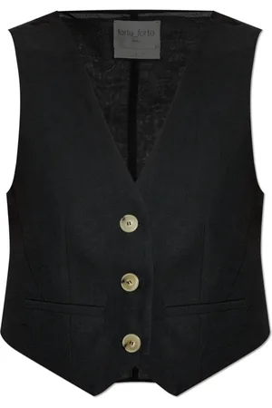 FORTE FORTE Jakke, Dame, Sort, XS, Polyester, Vest med lommer