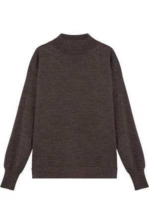 Maison Margiela Strik, Herre, Brun, L, Uld, Trøje med høj hals