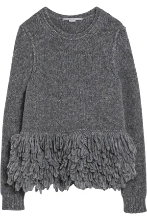 Stella McCartney Strik, Dame, Grå, XS, Uld, Rund Hals Skjorte