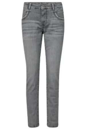 Mos Mosh Jeans, Dame, Grå, W28, Bomuld, Sølvgrå Naomi Jeans med Sølvdetaljer