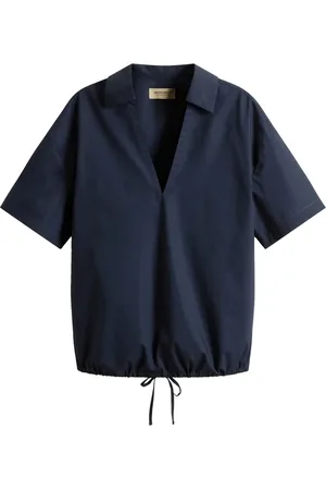 Woolrich Bluser & Skjorter, Dame, Blå, L, Uld, Blå Poplin Bluse